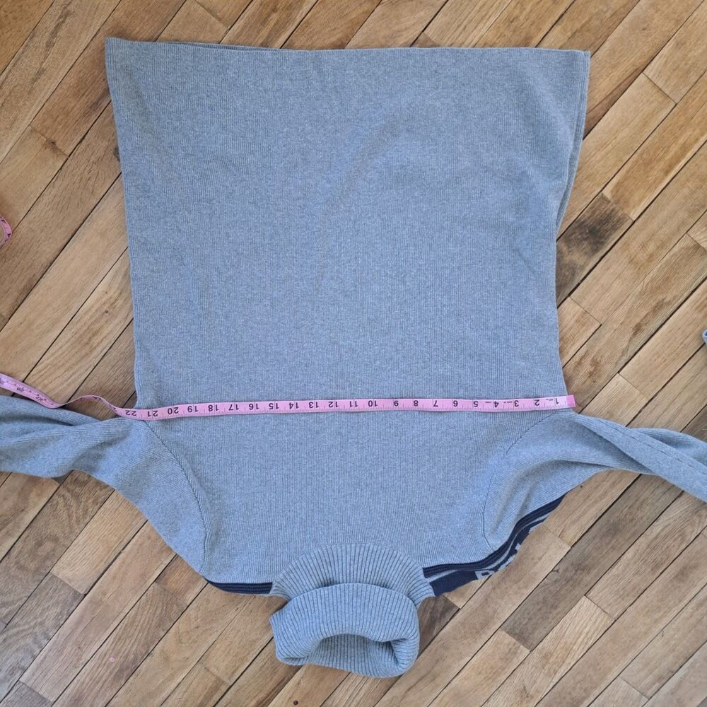 Vintage Polo Jeans Co Ralph Lauren Y2k Womens Gray Turtleneck Striped Sweater XL - Picture 7 of 9